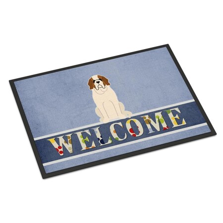 Carolines Treasures 18 x 27 in. Saint Bernard Welcome Indoor or Outdoor Mat BB5616MAT